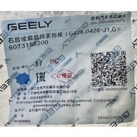  Geely Cityray Накладка заднего правого крыла – 6073158200 